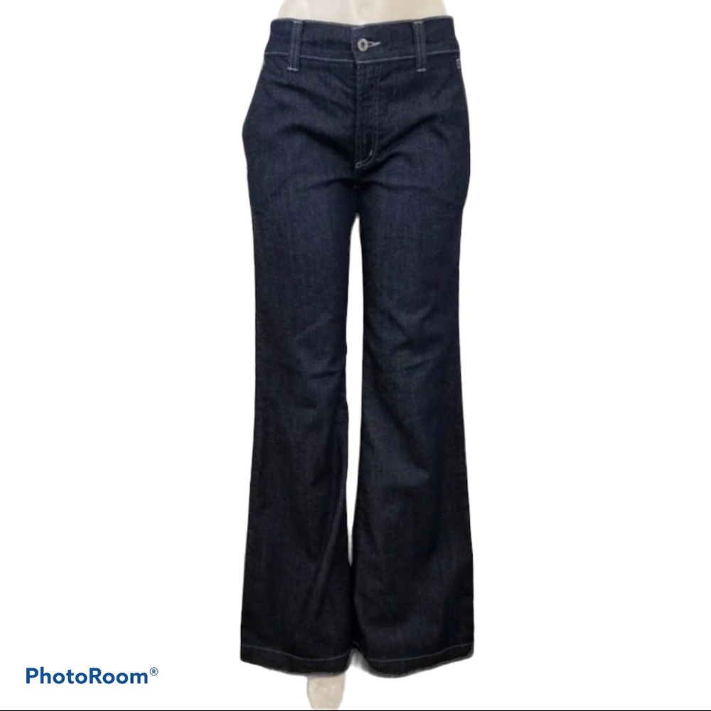 NWT KAREN KANE Blue Dark Wash wide leg jeans